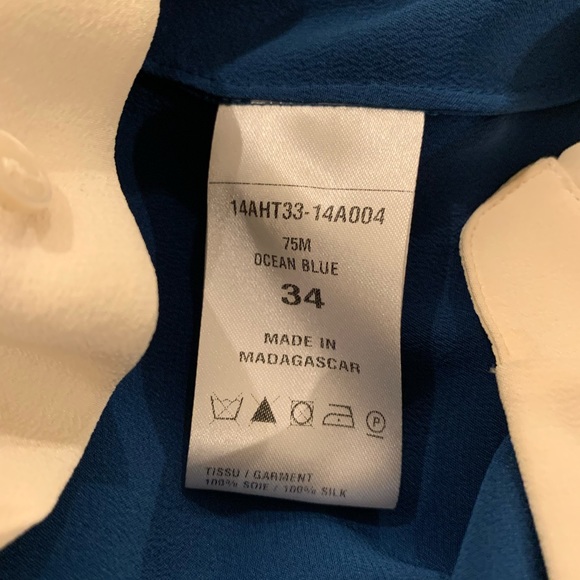 Chloe Silk Blouse Ocean Blue Size:34 Excellent Condition - Picture 8 of 9
